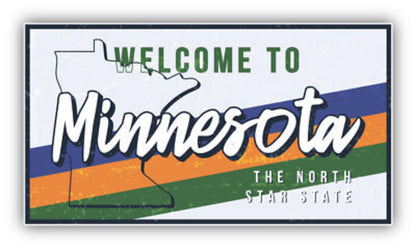 Placa decorativa estilo matrícula con diseño de Minnesota y mapa del estado.