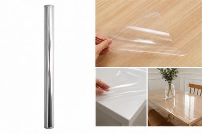 Película Protectora Transparente Autoadhesiva para Muebles y Superficies, 45 x 10 cm.