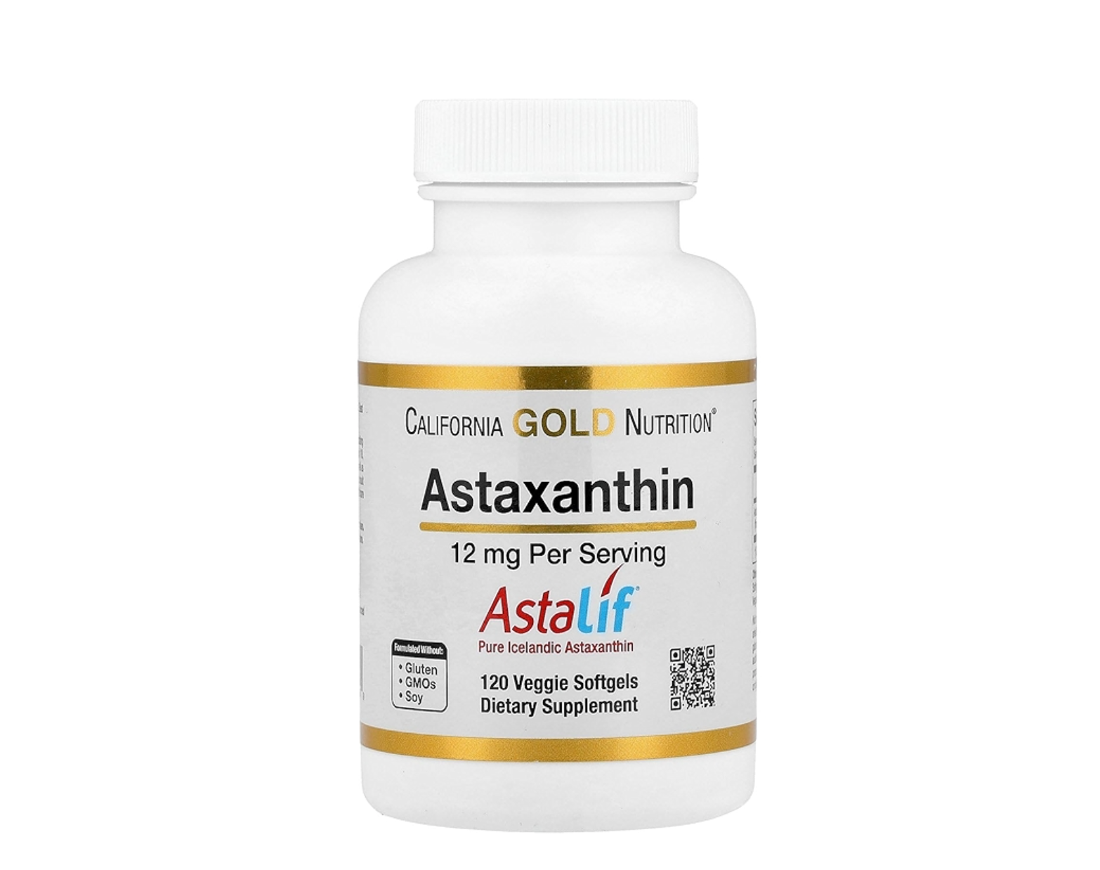 California Gold Nutrition Astaxantina, AstaLif Pure Icelandic, 12 Mg, 120 Veggie Cápsulas