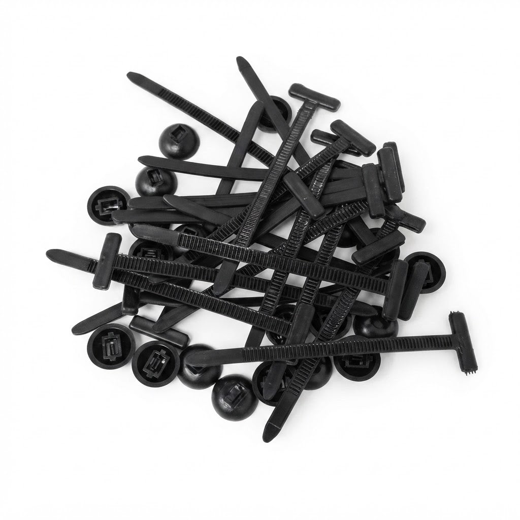 Pack de hebillas universales de nailon para bridas de cables.