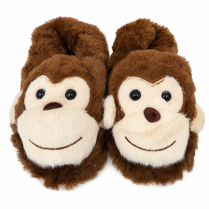Pantuflas de mono color marrón y beige talla 38.