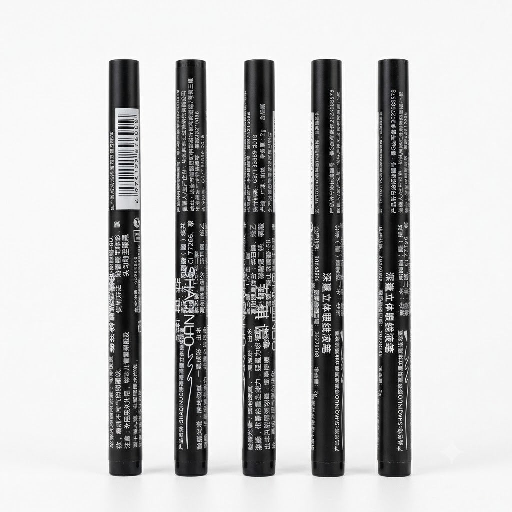 Pack de 5  delineador de ojos líquido en formato plumón o lápiz.
