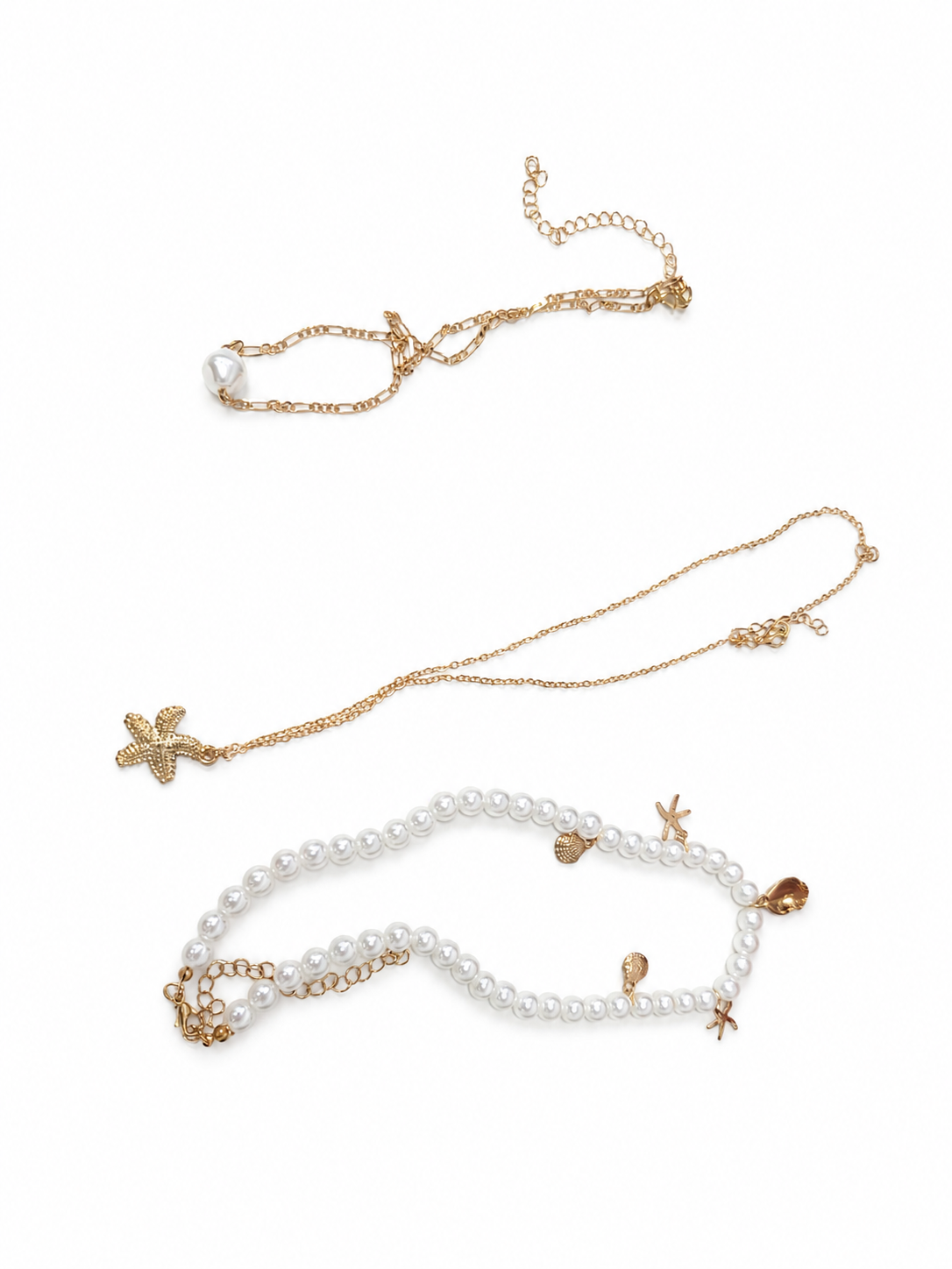 Collar de Perlas y Estrella de Mar para Mujer – Joyería Dorada Estilo.