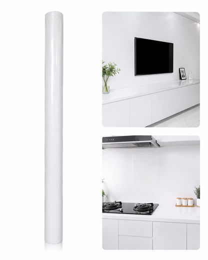 Papel Tapiz Autoadhesivo Color Blanco Liso. 60x200cm