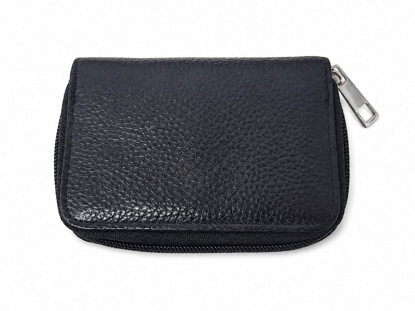 Billetera Compacta con Cremallera Color Negro.