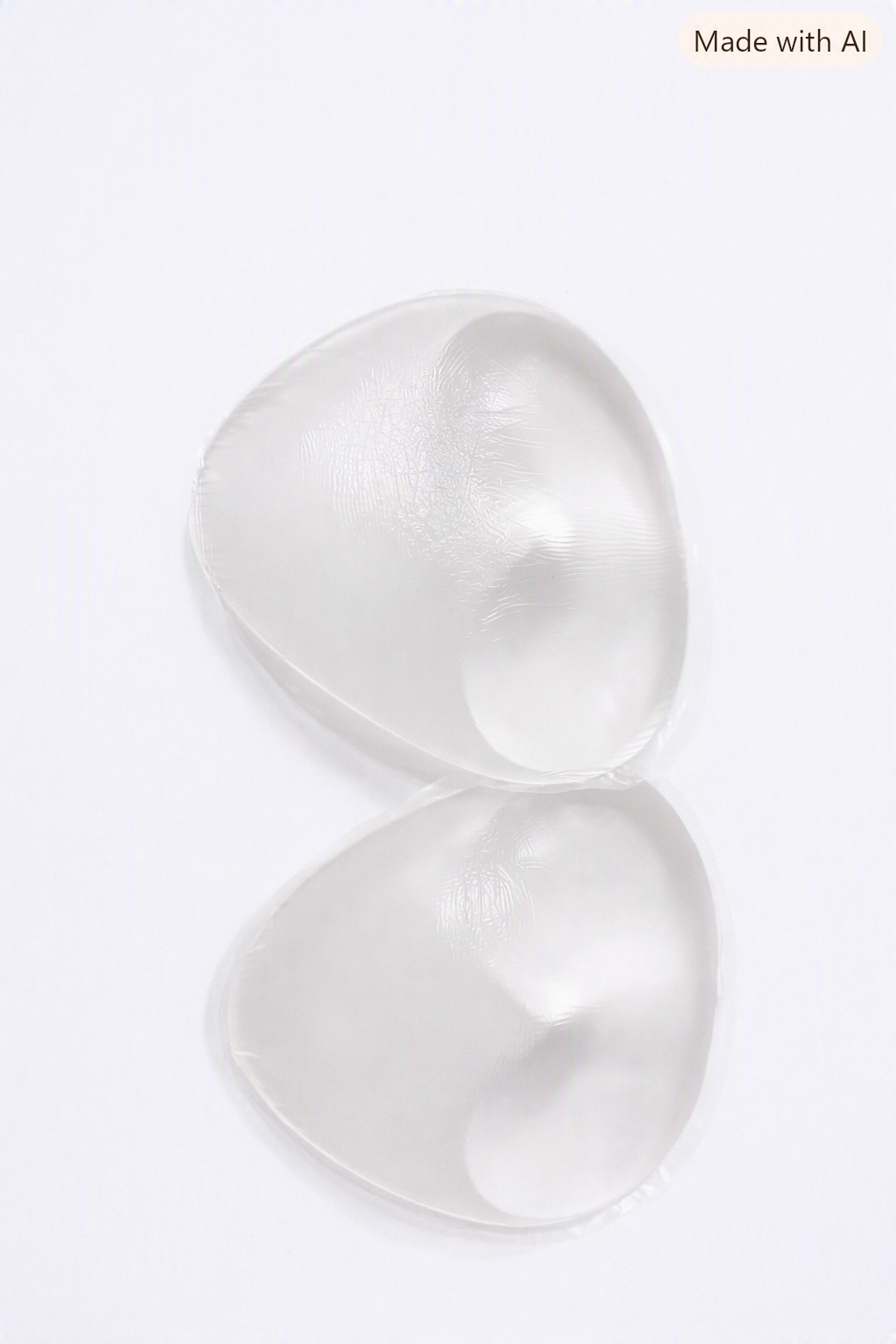 Par de inserciones transparentes de silicona con forma de triángulo.