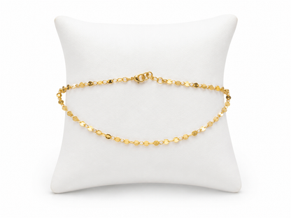 Collar de Cadena con Discos Brillantes Color Dorado.