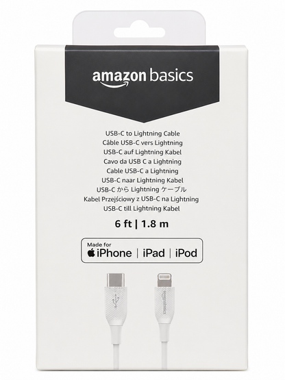 Cable USB-C a Lightning de 1,8 m para iPhone, iPad y iPod.