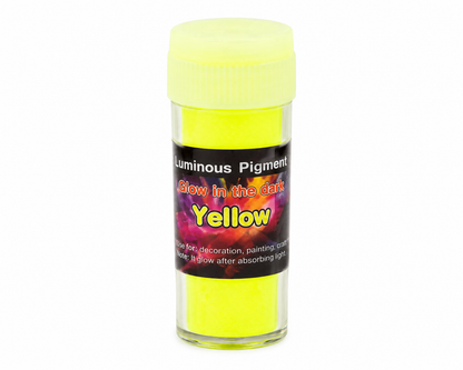 Pigmento luminoso en polvo amarillo para manualidades y decoración.