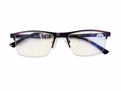 Lentes de Lectura Rectangulares con Filtro de Luz Azul Color Morado.