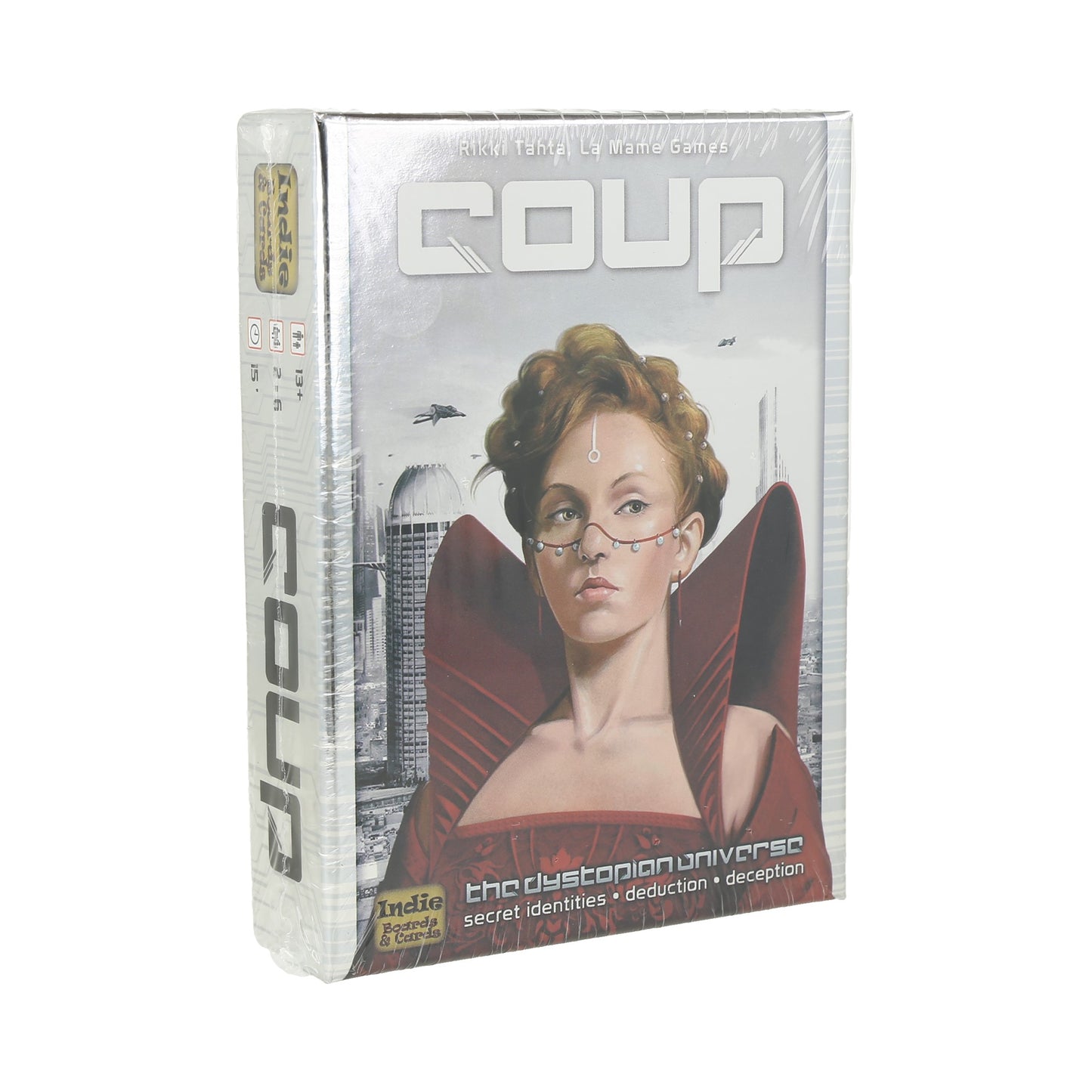 Coup, un juego de engaño y deducción social rápido y divertido. Un juego popular para familias y adultos, ofrece un sinfín de emoción y suspenso.