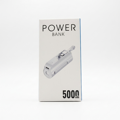 Power bank compacto de 5000 mAh con conectores retráctiles integrados