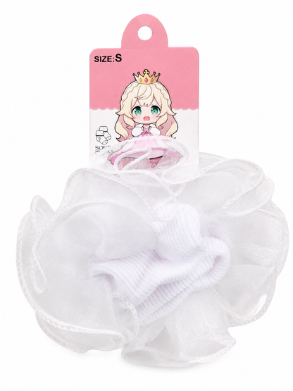 Coletero de Organza Blanco con Tarjeta Decorativa Talla S.