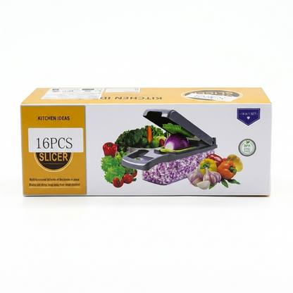 Cortador de verduras multifuncional de 16 piezas,
