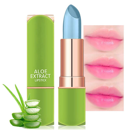 Bálsamo labial hidratante de aloe vera que cambia de color según la temperatura y el pH de los labios