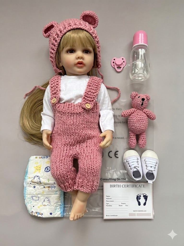 Muñeca Reborn realista de cuerpo completo de silicona vinílica, que mide aproximadamente 22 pulgadas