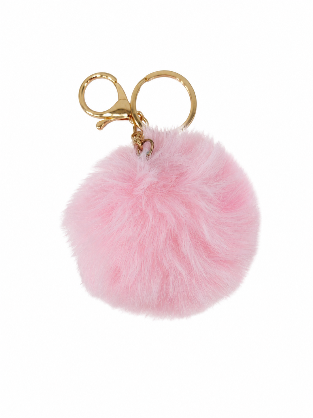 Llavero Pompon de Felpa Suave Color Rosa.