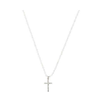 Collar Color Silver con Cruz