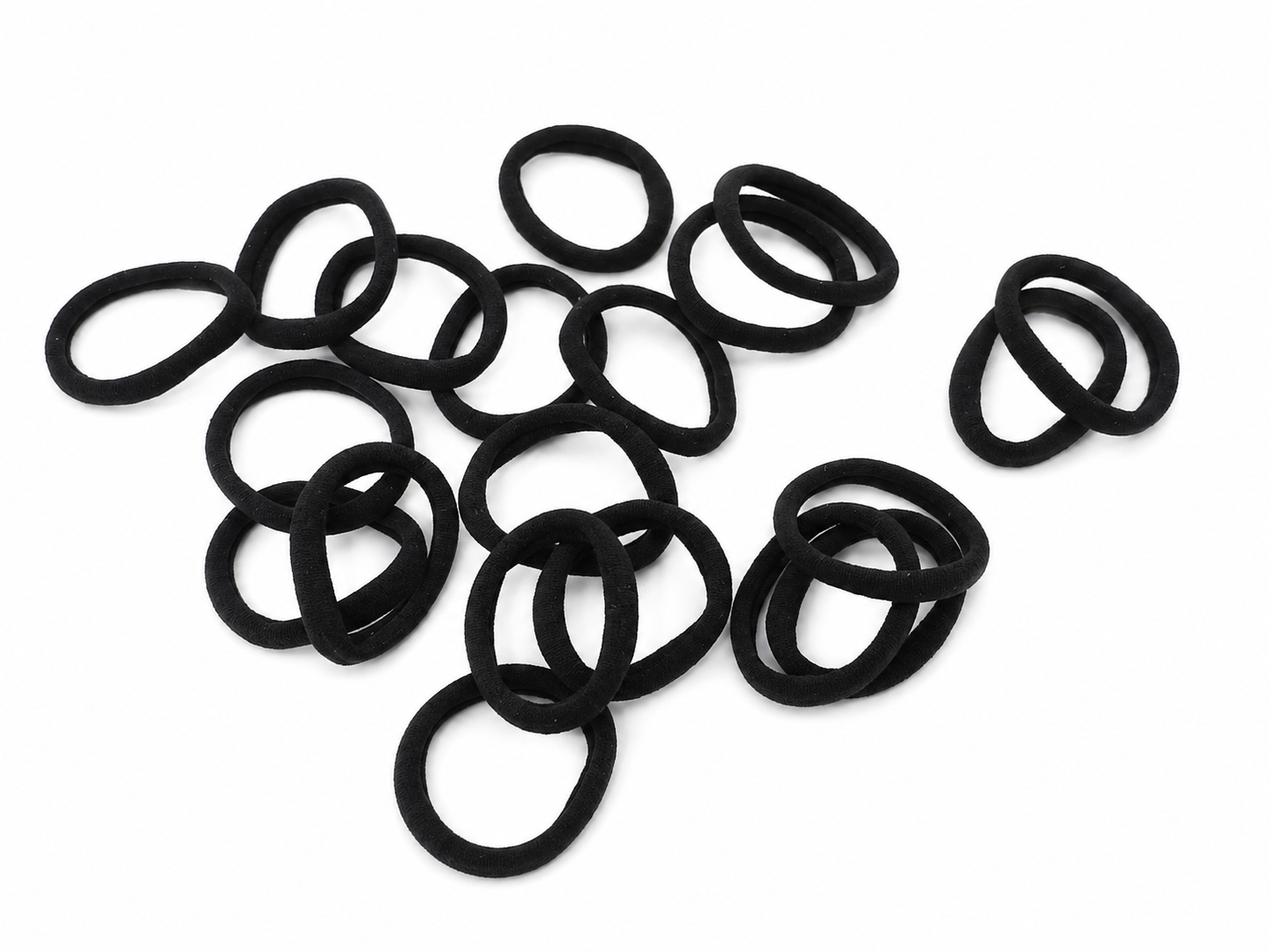 Set de Ligas Elásticas para Cabello Color Negro.