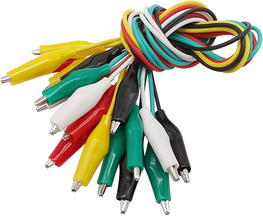 Cables de prueba con pinzas cocodrilo.