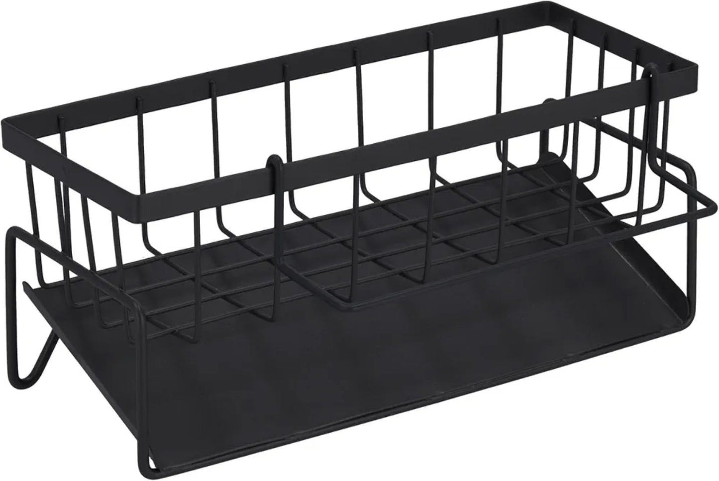 Organizador de Fregadero Metálico para Esponjas y Accesorios de Cocina Color Negro.