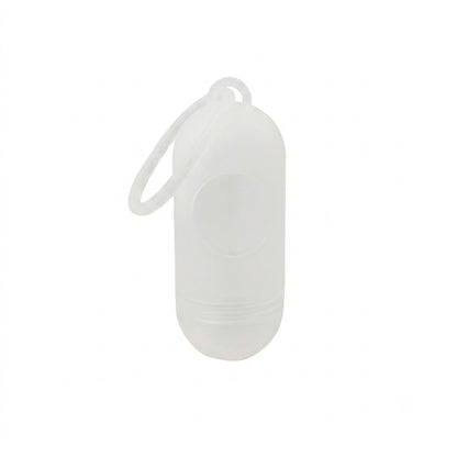 Dispensador portátil está hecho de silicona translúcida.