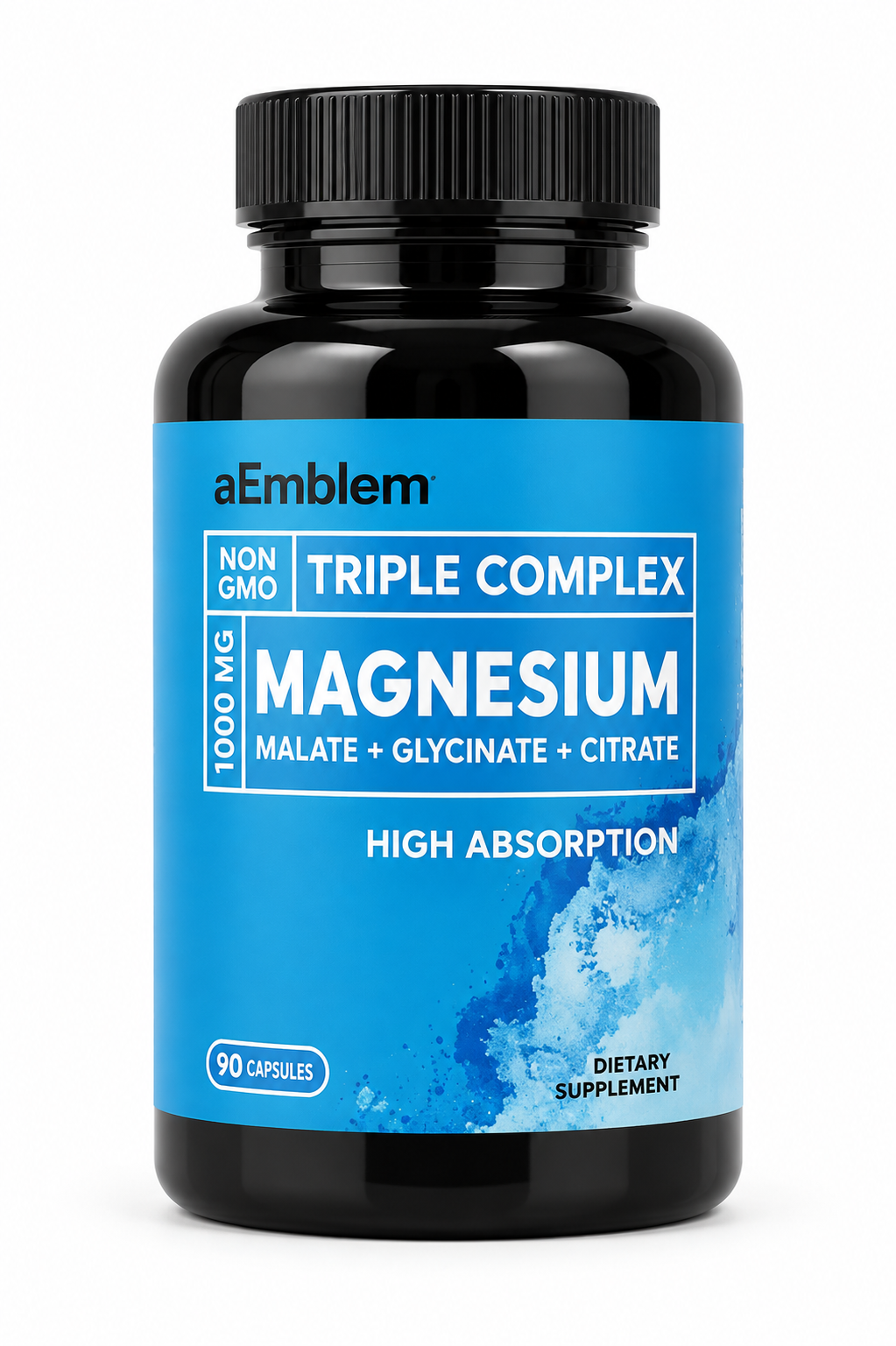 Suplemento de Magnesio Triple Complejo de Alta Absorción 1000 mg con 90 Cápsulas.