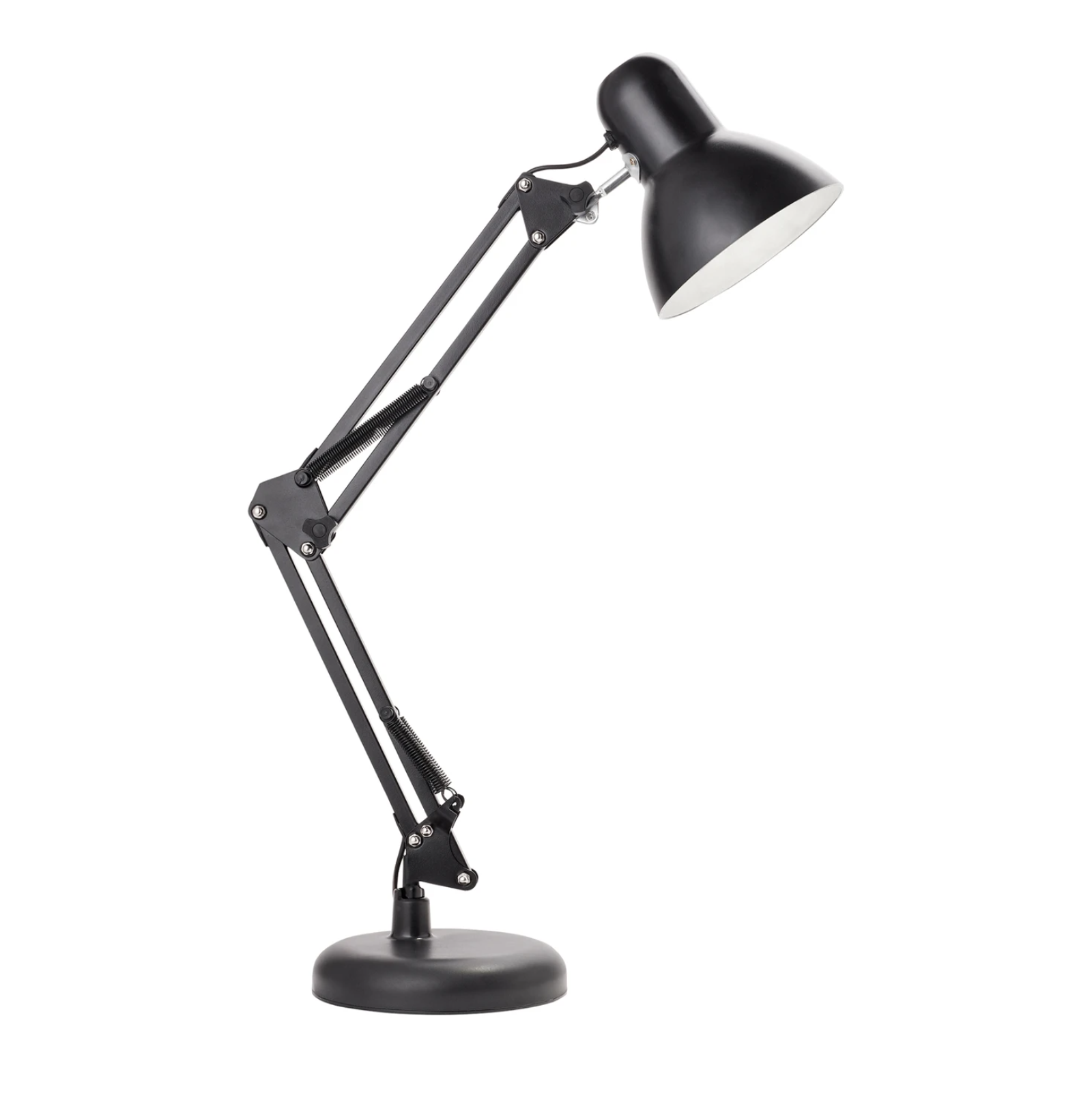 Lámpara de escritorio en color negro con brazo oscilante ajustable