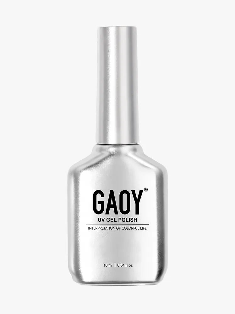 Esmalte de uñas Gel Polish de 16 ml en una botella plateada.