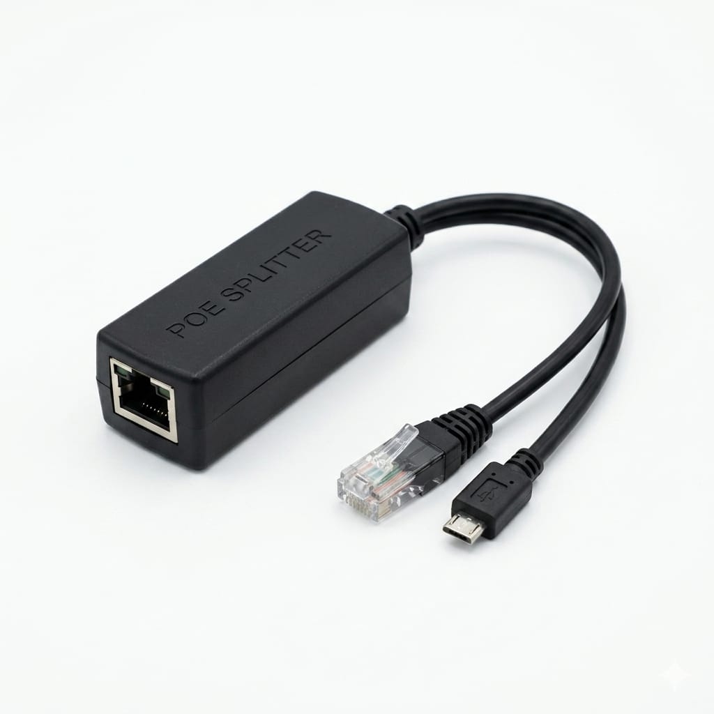 Divisor PoE activo Power Over Ethernet de 48 V a 5 V 2,4 A con conector micro USB para Raspberry Pi B B+ 2 3