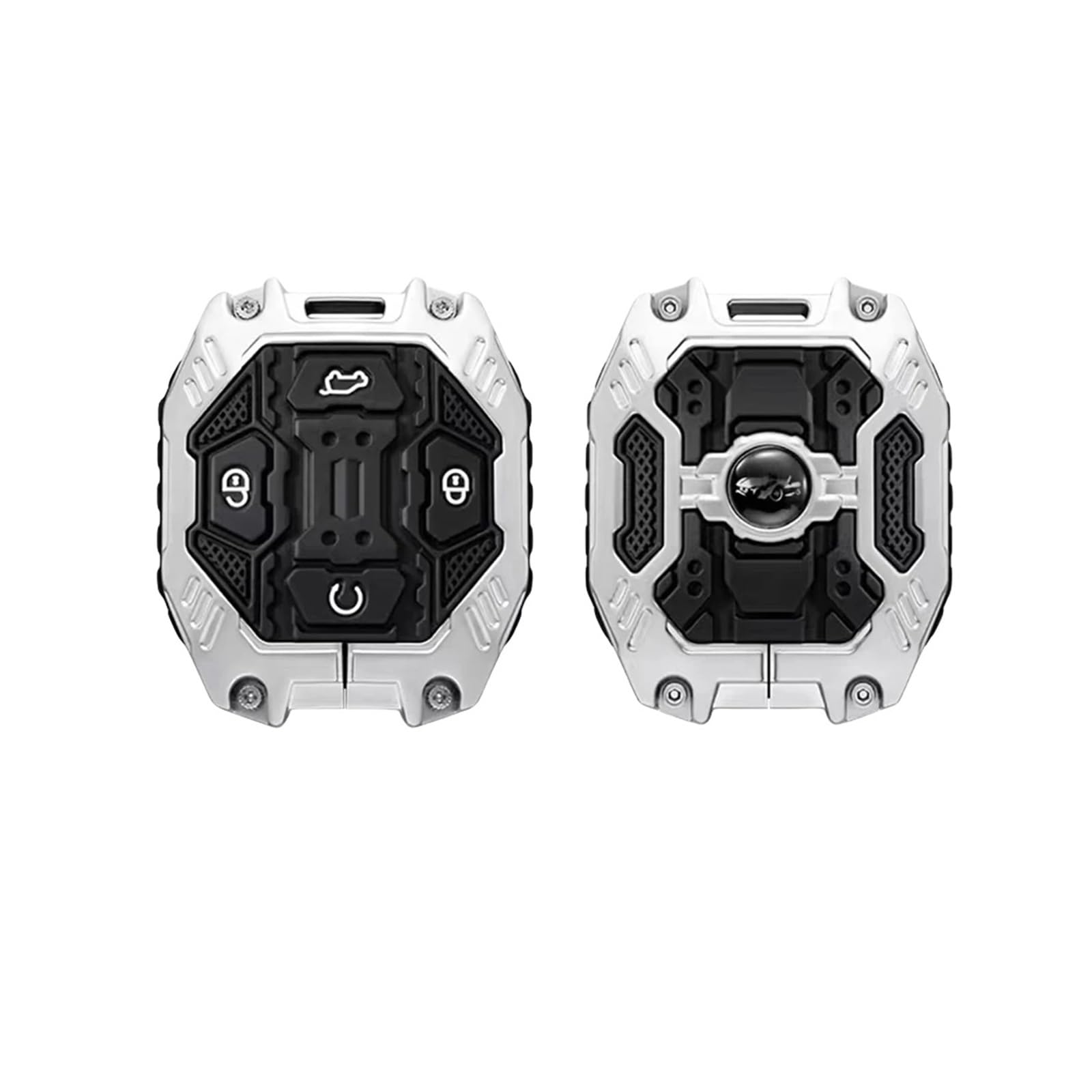 Funda protectora de metal estilo mecha para la llave inteligente de un vehículo Jetour T2 Traveler (2023-2025).