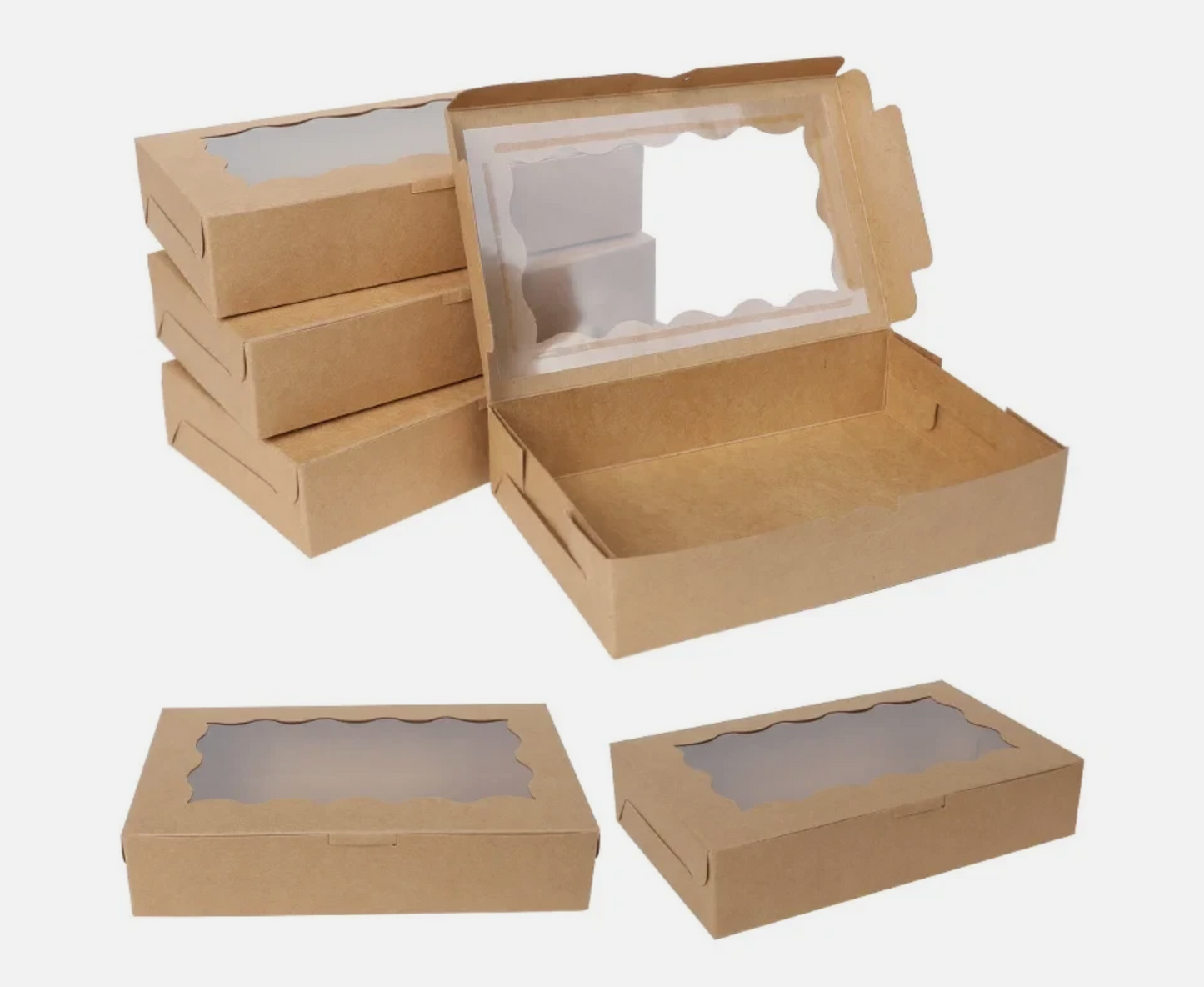 Paquete de 20 cajas de regalo con ventana para fiestas de cumpleaños; ideal para chocolates, dulces y galletas.