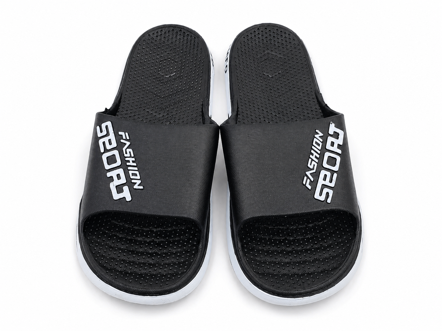 Sandalias deportivas unisex antideslizantes de color negro con suela blanca, talla 40.5.