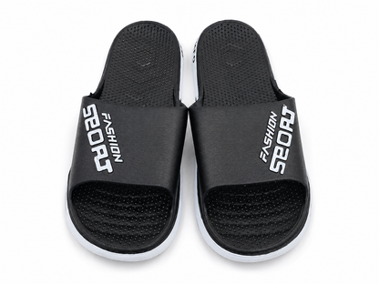 Sandalias deportivas unisex antideslizantes de color negro con suela blanca, talla 40.5.