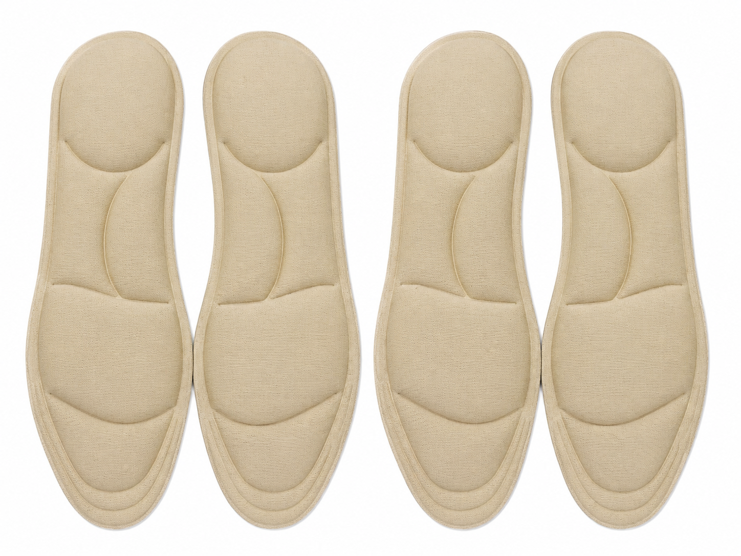 Plantillas Ortopédicas de Espuma para Calzado Color Beige, Set de 2 Pares, 37-38 talla.