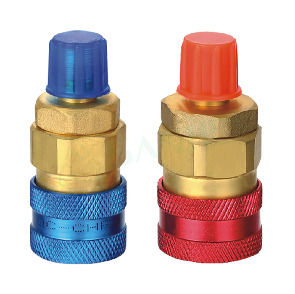 Conectores de alta y baja presión para aire acondicionado automotriz R134a.