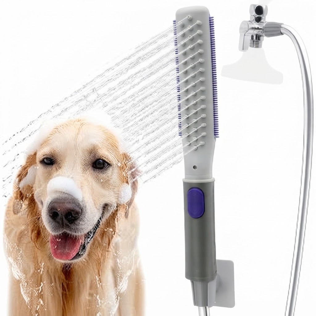 Cabezal de ducha tipo peine rociador diseñado para el baño y aseo de perros y otras mascotas