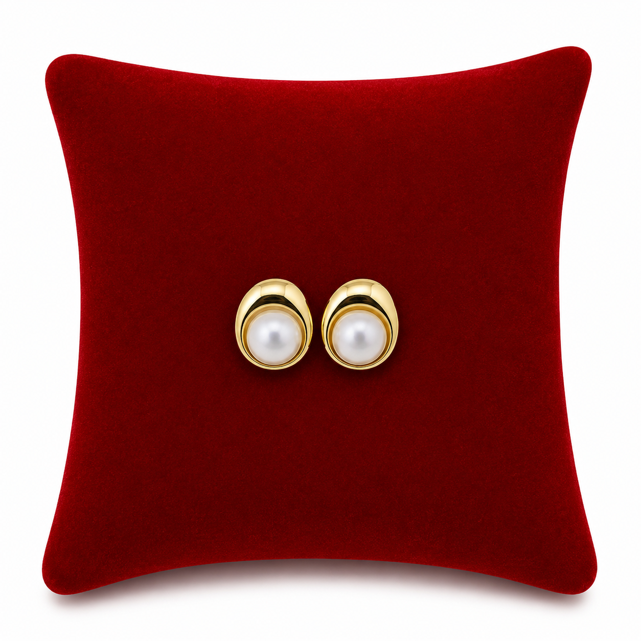 Pendientes de Perla Sintética con Diseño Elegante en Color Dorado.