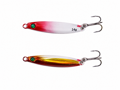 Jigs metálicos para pesca en detalle.