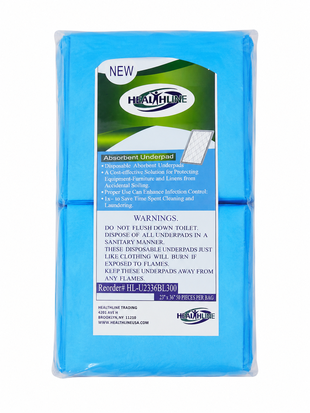 Protectores Absorbentes Desechables para Cama e Incontinencia, 23 x 36 Pulgadas, 50 Unidades.