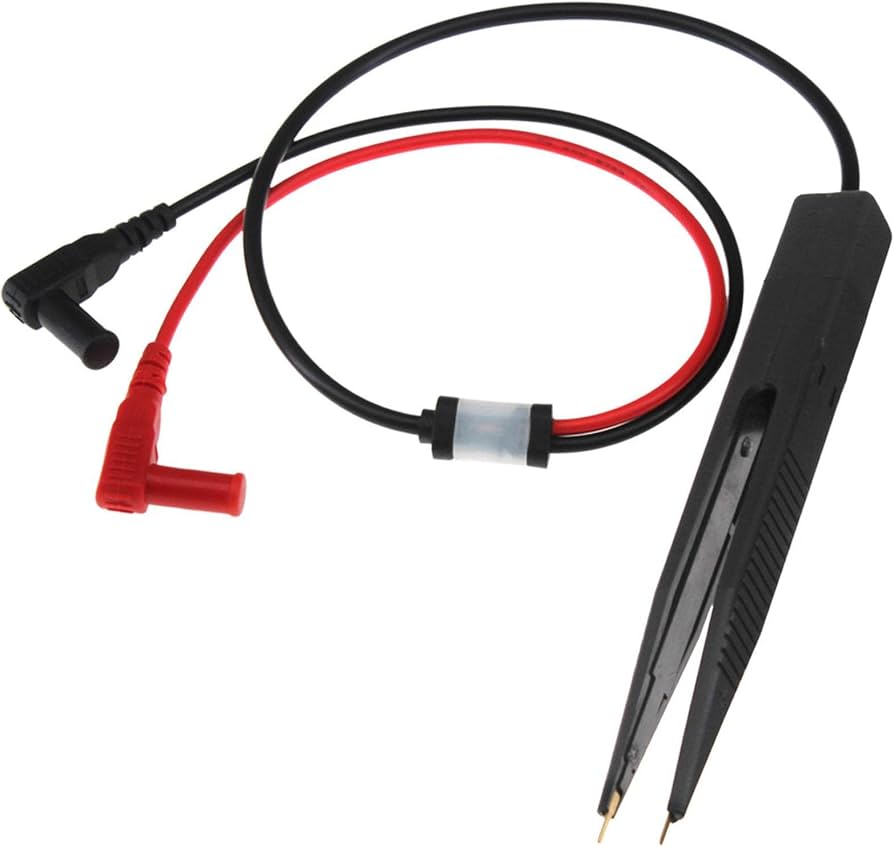 Pinza de prueba SMD dispositivo de montaje superficial diseñada para conectarse a un multímetro.