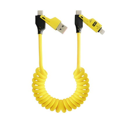 Cable de carga rápida 4 en 1 de alta potencia, soporta hasta 65W.