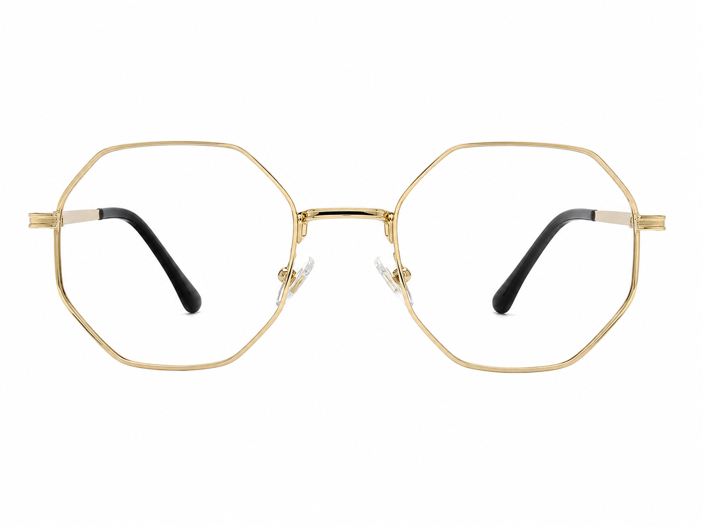 Gafas Hexagonales de Montura Metálica Color Dorado.