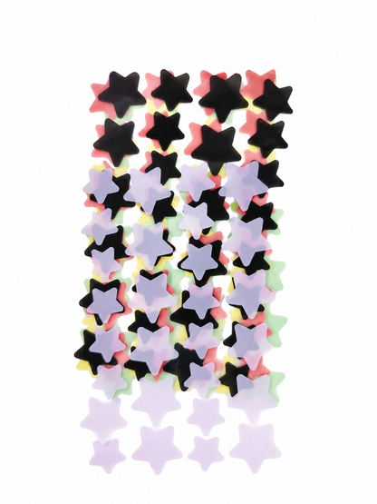 Calcomanías Decorativas de Estrellas Multicolor para Manualidades y Scrapbooking.
