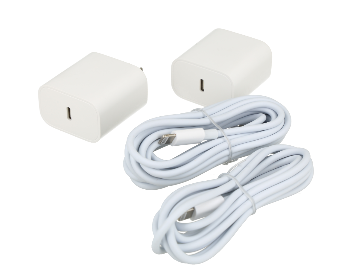 Combo de cargadores LIghtning blancos