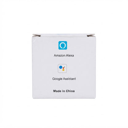 Logotipos de compatibilidad con Amazon Alexa y Google Assistant.