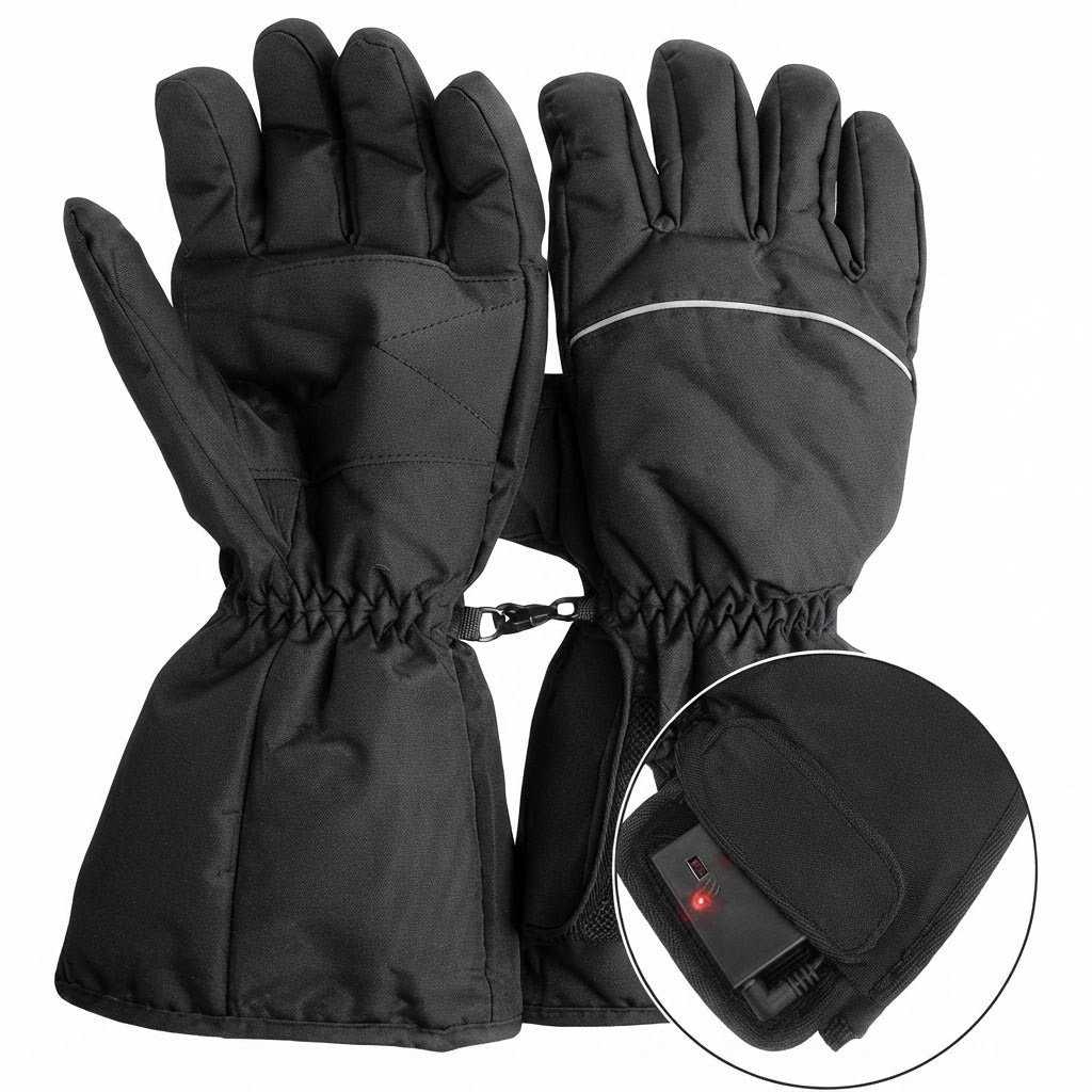 Par de guantes térmicos negros para invierno.