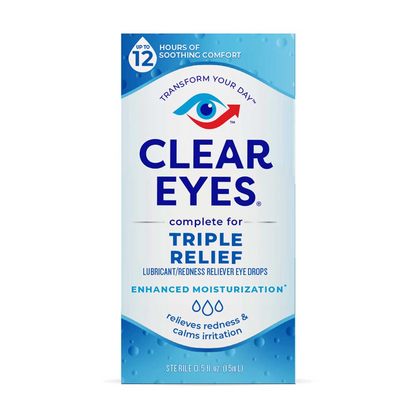 Clear Eyes Triple Relief Lubricant Eye Drops, 5 ml