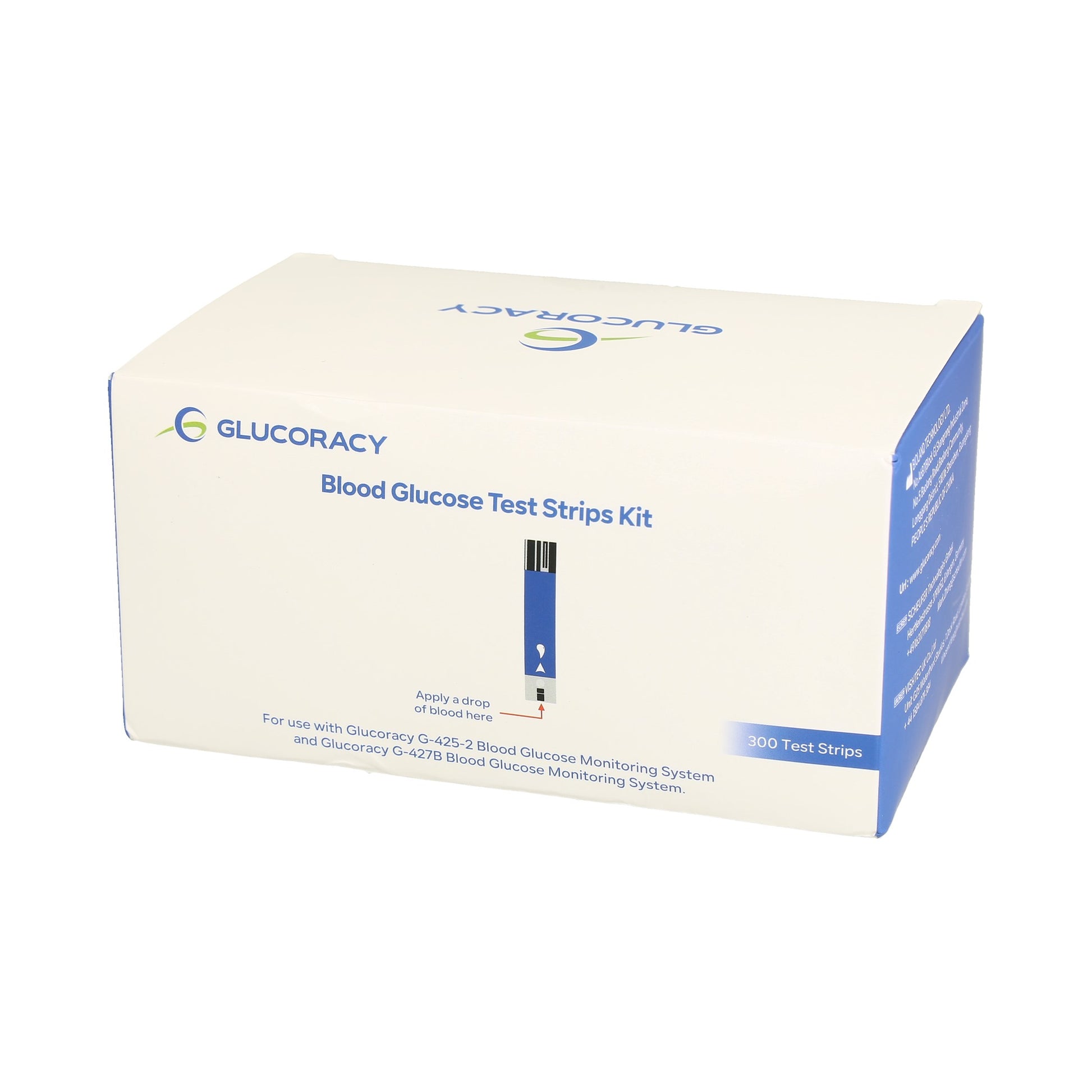 kit de tiras reactivas de glucosa en sangre Glucoracy que incluye 300 tiras reactivas