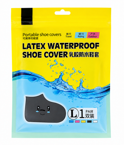 Cubiertas Impermeables de Látex Reutilizables para Zapatos, Talla L, 1 Par para Lluvia, Viajes, Ciclismo y Actividades al Aire Libre.
